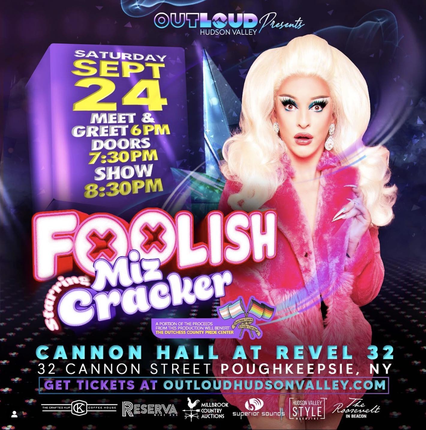 Miz Cracker Makes Poughkeepsie Debut at Revel 32’s Cannon Hall – Out Loud Hudson Valley