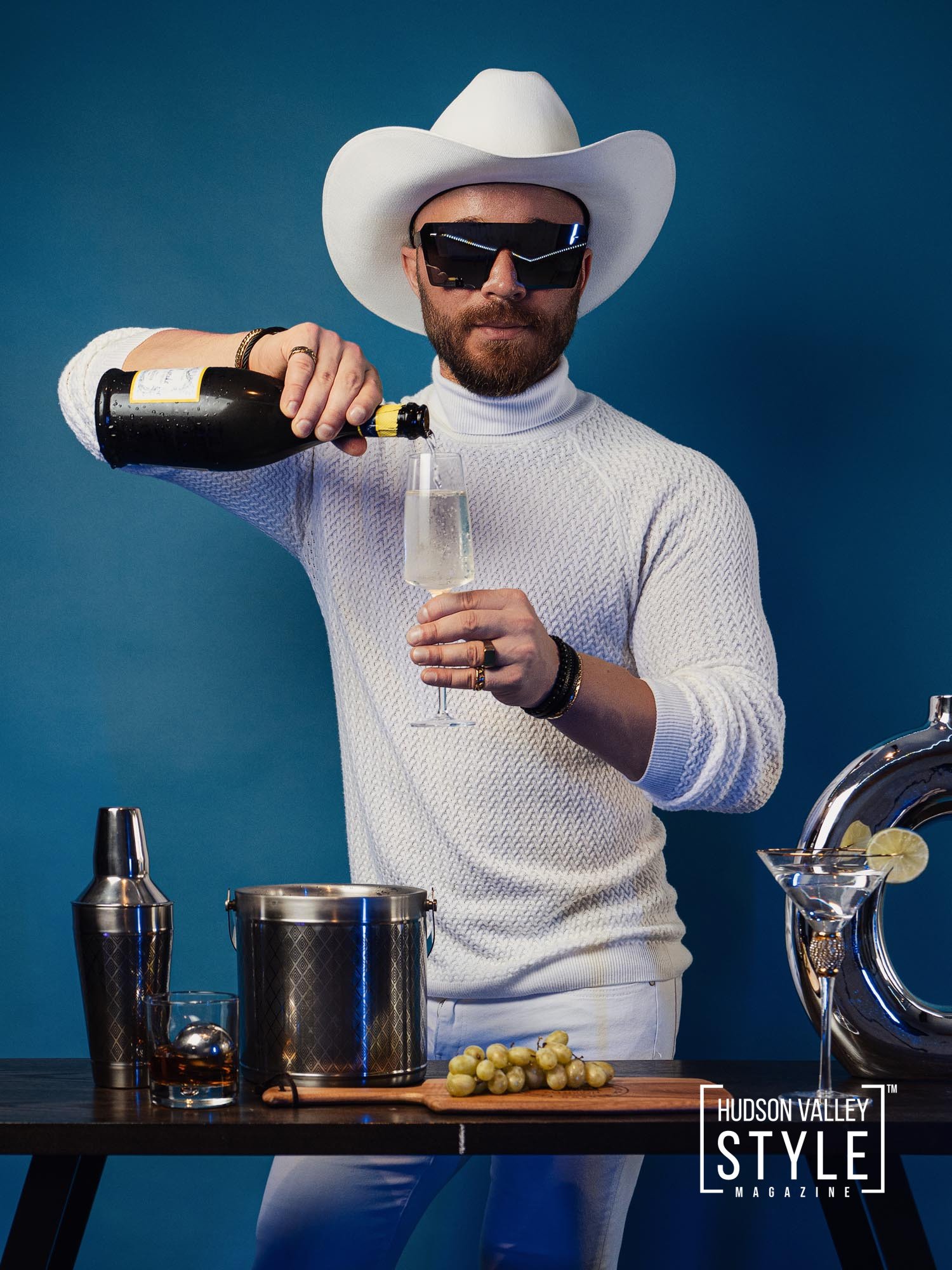 Giddy-Up and Glitter, Darlings! Prosecco and Green Grapes, a Winter Wonderland in Every Sip – Hudson Valley Style Mixology with Maxwell Alexander – Photography by Maxwell Alexander for Alluvion Media – Presented by Alluvion Vacations